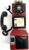 Vtg Western Electric Co. Red 3-Slot Payphone