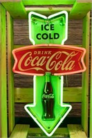Ice Cold Drink Coca Cola Bottle Neon Sign In Crate