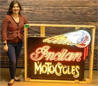 Large Indian Motocycles Neon Sign In Crate