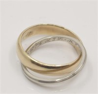 18KT WHITE GOLD & 14KT GOLD INFINITY RING