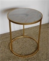 Faux marble top lamp table