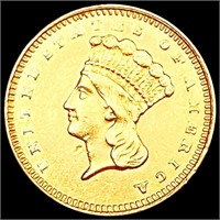 1861 Rare Gold Dollar CHOICE AU