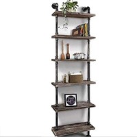 Industrial 6-Tiers Modern Ladder Shelf Bookcase