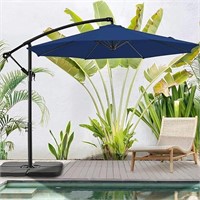 10 FT Patio Offset Umbrella - Cross Base - Navy