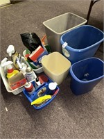 Trash cans, Cleaning supplies, etc.