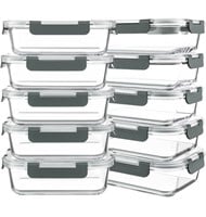 KOMUEE 10 Packs 30 oz Glass Meal Prep Containers