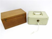 TWO JEWELRY BOXES W/ ASSORTED MISC. ITEMS