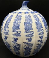 Chinese Blue & White Porcelain Pumpkin