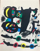 JOAN MIRO on Vintage Paper and double glass frame