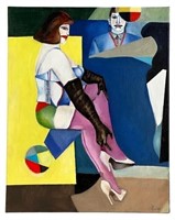 Richard Lindner (in style) Modernist Oil Painting