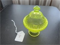 Uranium Glass Candy Dish with Lid
