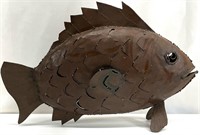 Large Metal Fish Sculpture / Candle Holder