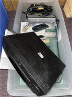 VCR, DVD player, VHS rewinder