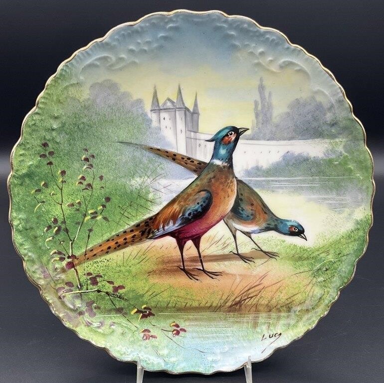 Limoges Hand Painted Pheasant Wall Plate