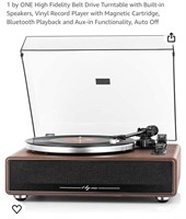 1 by ONE High Fidelity Belt Drive Turntable with