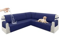 Large navy blue sectional couch cover for pets