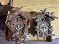 Two German cuckoo clocks - one complete, one for
