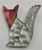 Vintage Carved Lucite Fox, c.1940s