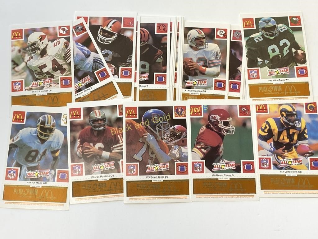 1986 McDonald’s All Star NFL football cards