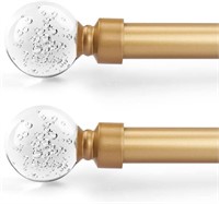 2Pk 1in Curtain Rods 36-72 Bubble Finials