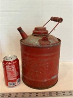 Vtg. Metal Gas Can w/Wooden Handle