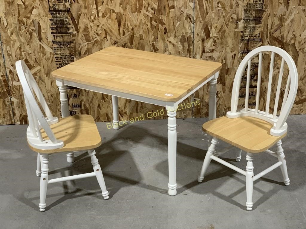 P.J. Kids Child Sized Wooden Table & 2 Chairs