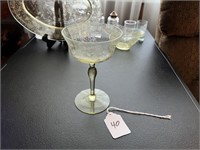 Vintage Tiffin Cordelia Etch Champagne Glass