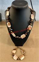Stone Necklace and Matching Bracelet (hallway)