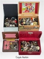 Four Boxes filled with Unsearched Costume Jewelry