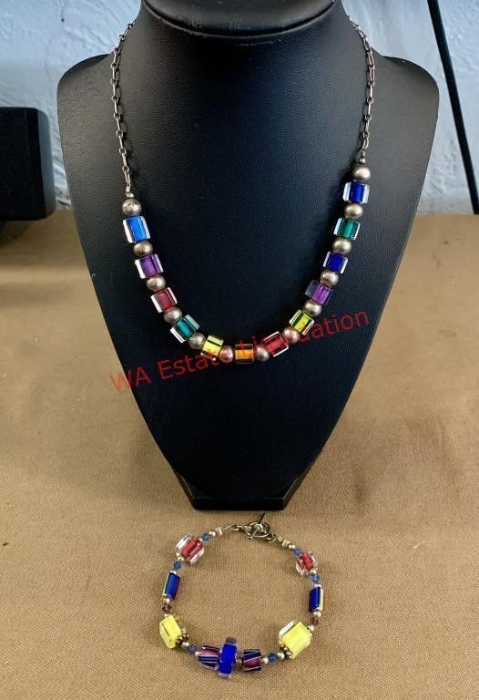Rainbow Necklace and Bracelet (hallway)