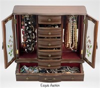 Large Vintage Jewelry Box full of Costume Jewelry