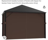 Replacement Gazebo Curtains 4 Panels with Zipper