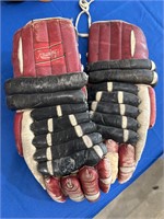 Vintage Rawlings hockey gloves