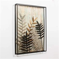 $55 Tropical Style Leaves in Metal Frame