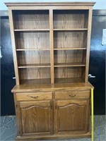 Large All Wood Oak Cabinet Book Case