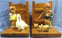 HUMMEL GOOSE GIRL & FARM BOY BOOKENDS