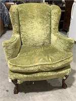 Queen Anne Velvet Upholstered Chair