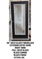 36" RH Deco Glass Fiberglass Exterior Entry Door