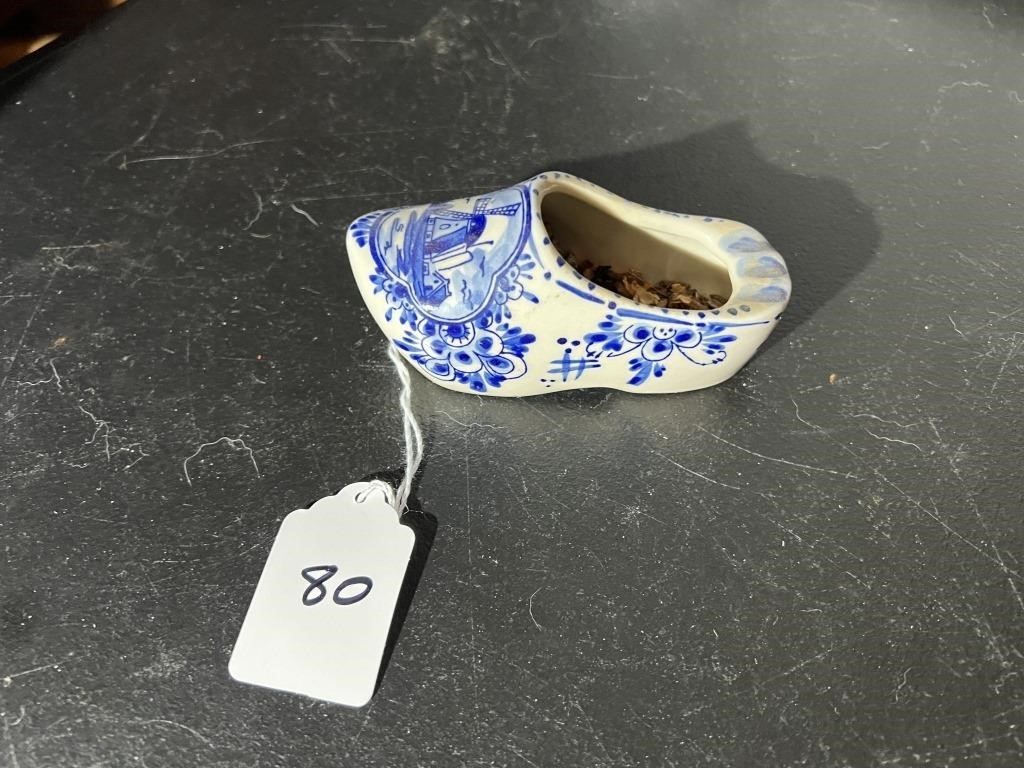 Delft Handpainted Shoe Flower Pot
