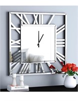 Modern Roman numeral wall clock mirror