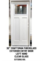 32" LH Craftsman Fiberglass Exterior Entry Door