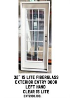 32" 15 Lite LH Fiberglass Exterior Entry Door