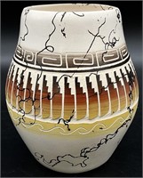 Signed Navajo Horsehair Pottery Vase