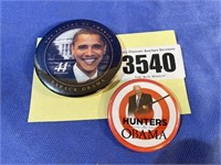 Campaign Pins, Obama & Hunters for Obama