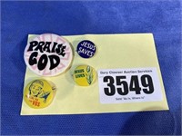 Pins, Praise God, Vacation Bible School, Jesus