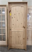 36" x 80" RH Knotty Pine Arch Top Door