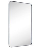 24x36 Chrome Metal Framed Bathroom Mirror