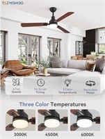 52 Inch Ceiling Fan With Light Remote Control,