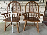 2 Heavy Solid Wood, Expensive Captains Chairs