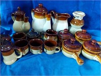 A beautiful vintage pottery stoneware set with